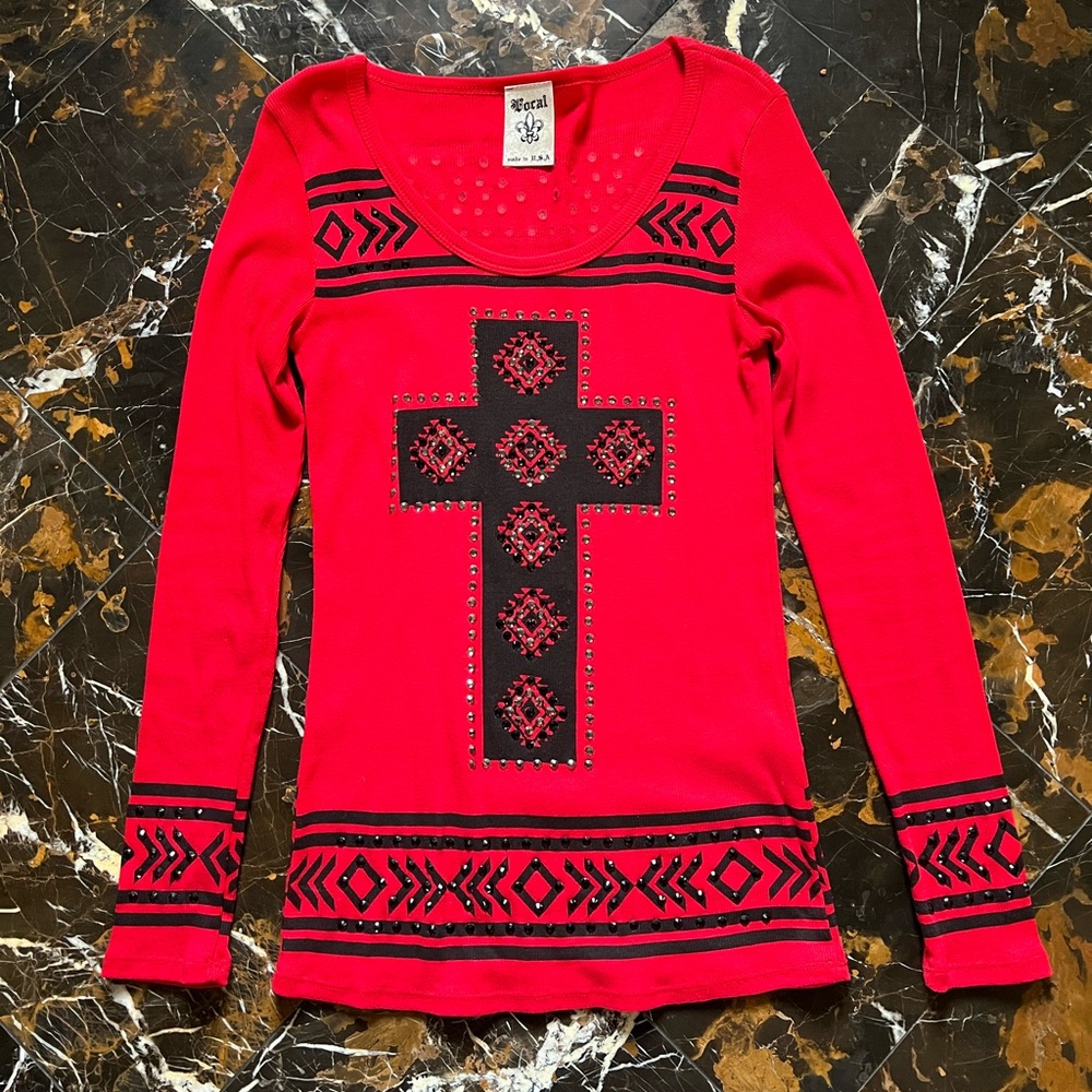 Vocal Rhinestone Cross Tee - Picture 4 of 10
